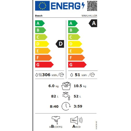 ΗΠΡ-ΣΤΕΓ/ΡΙΟ BOSCH WNA14411GR 10,5/6KG A/D